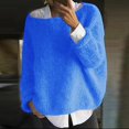 thumbnail image 3 of Womens Crewneck Knit Sweater Long Sleeve Oversized Vintage Woven Pullover Casual Trendy Elegant Lightweight Sweaters, 3 of 6