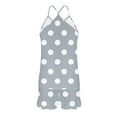 thumbnail image 5 of pstuiky Two Piece Sets for Women Summer Summer Polka Dots Cami Comfy Lounge Sets Lounge Loose Fit Crew Neck Sleeveless Pajama Sets with Shorts Plus Size Sleepwear Gray L, 5 of 9