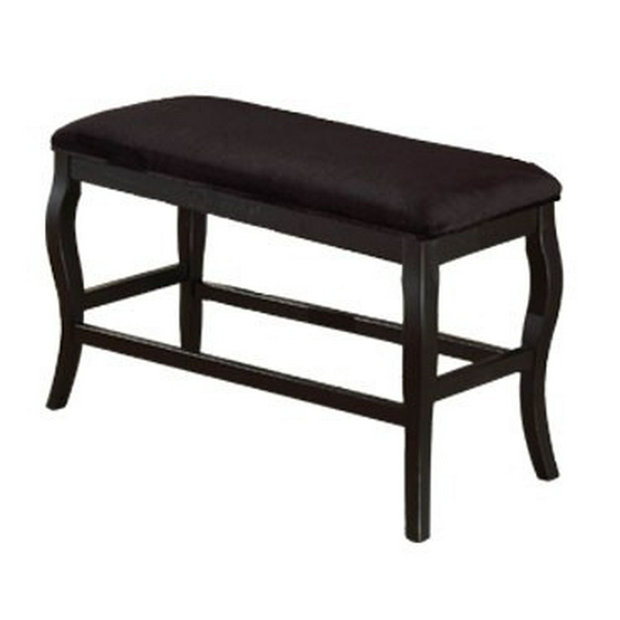 Wooden Cushioned Bench With Curvy Legs Black Walmart Canada
