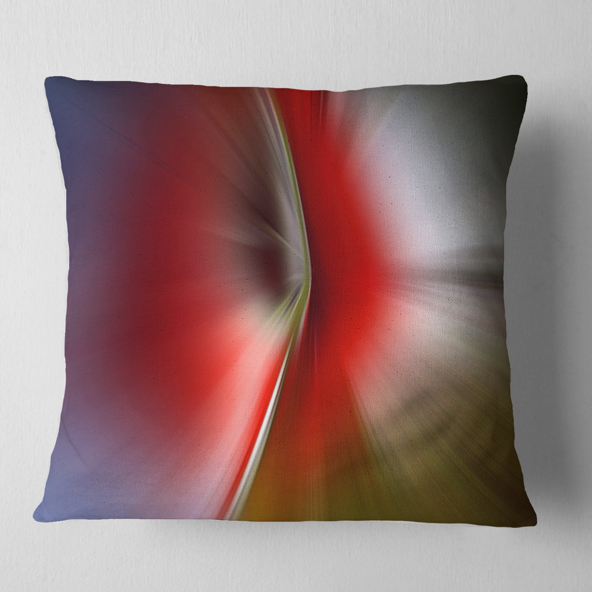 Designart Explosion of Red on Purple - Abstract Throw Pillow - 18x18
