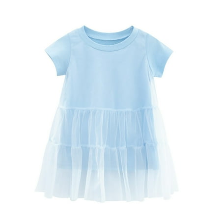 

PEASKJP Summer Rompers for Baby Girls 2023 Soft Newborn Baby Girl Clothes Romper Dress Ruffle Sleeveless Backless Jumpsuit Summer Outfit Light Blue 18-24 Months