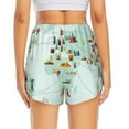 thumbnail image 4 of Running Shorts for Women, World Travel Map Workout Athletic Shorts with Pockets, Lounge Yoga Shorts Women, 4 of 7