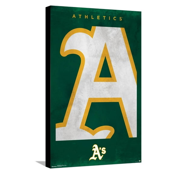 MLB Oakland Athletics - Logo 25 Canvas Wall Poster, 14.725" x 22.375"
