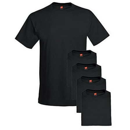 Hanes Men`s 5.2 oz HEAVYWEIGHT Short Sleeve T-shirt (Pack of 5) 5 Black