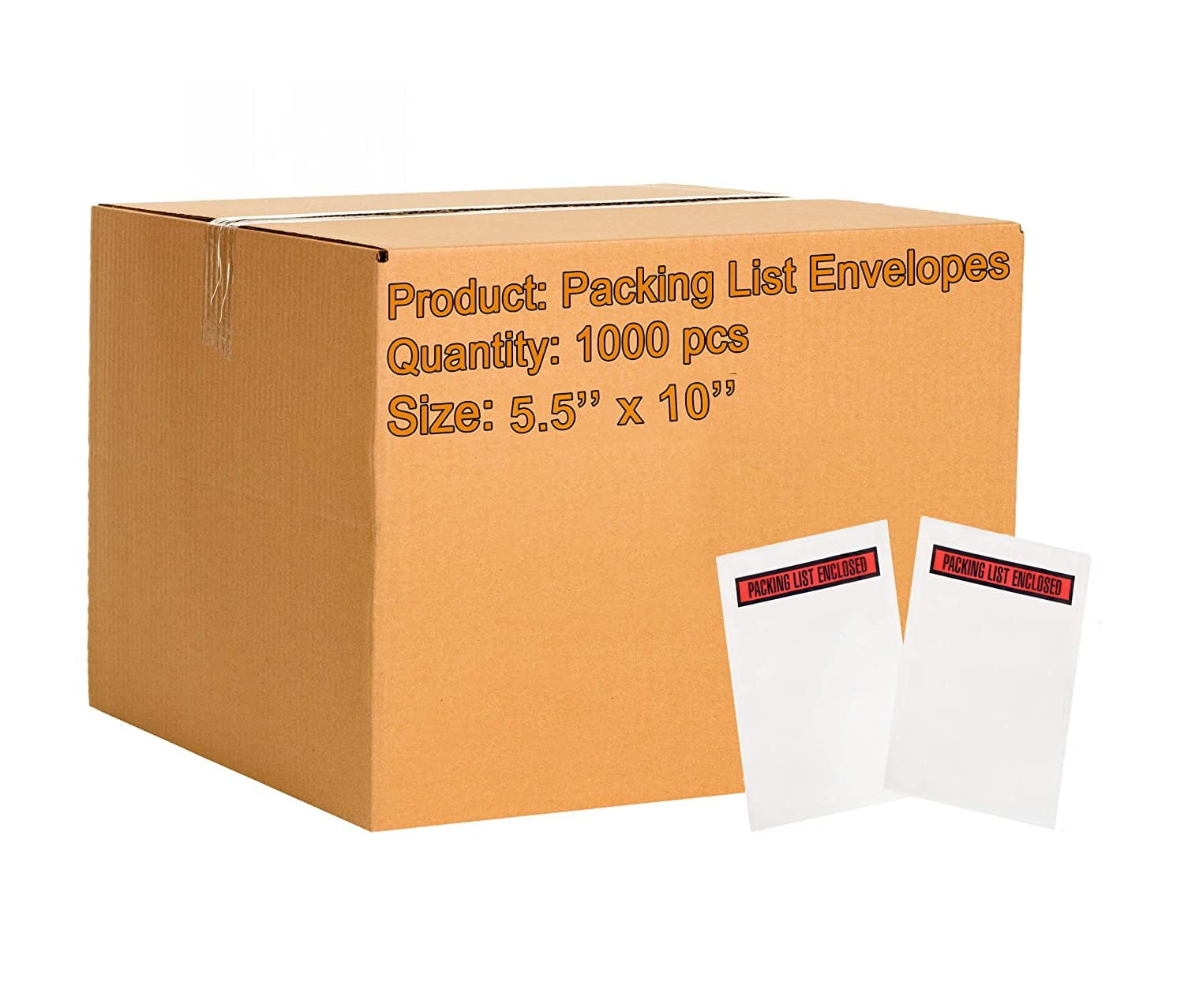 Pack of 1000 Packing List Enclosed Envelopes 5.5 x 10. Side Loading
