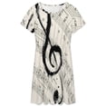 thumbnail image 3 of Musical Notes Women's Dress Short Sleeve Summer Sundress Summer Women Clothes, 3 of 7