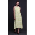 thumbnail image 2 of Bimba Feuilles Causal Long Dos Nu Licol Robe Femmes Imprimé BeachDress-Medium, 2 of 6