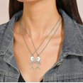 thumbnail image 4 of 2 Pcs Funny Doodle Necklace4263, Personalized Smiley Middle Finger Necklace, Best Friend Necklace for 2, Match Friends Funny Gift(Silver), 4 of 5