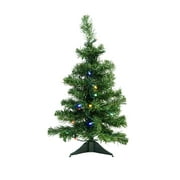2' Pre-Lit Medium Mixed Classic Pine Artificial Christmas Tree - Multicolor LED Lights