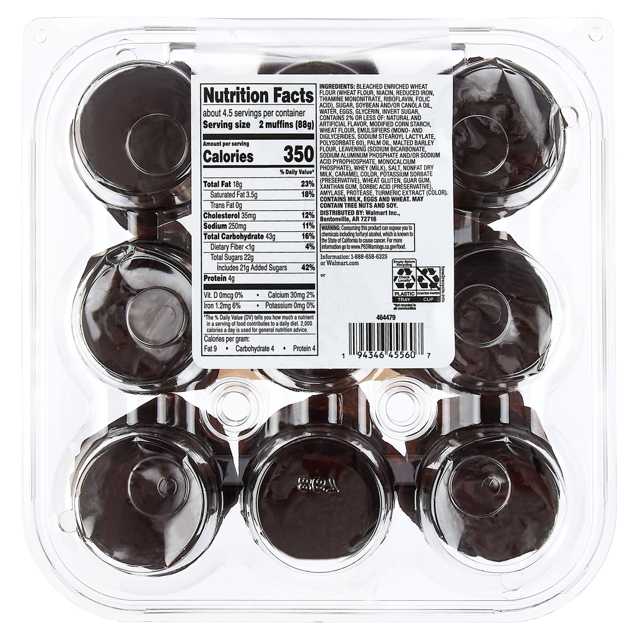 Marketside Vanilla Latte Baked Muffins, 14 oz, 9 Count (Shelf Stable)