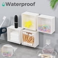thumbnail image 3 of Cotton ball holder, cotton bud jars, dental floss holder, container, drawer, bathroom storage, cotton pads, organizer with clear lid, 3 of 5