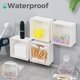 thumbnail image 3 of Cotton ball holder, cotton bud jars, dental floss holder, container, drawer, bathroom storage, cotton pads, organizer with clear lid, 3 of 5