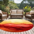 Abstract Art Watercolor Red Sunshine 5FT Round Area Rugs for Living ...