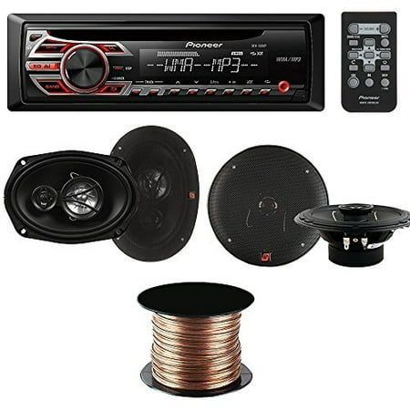 300w Compact (Pioneer DEH-150MP Single-DIN Car Stereo CD Receiver + Cerwin-Vega XED62 300W 6.5
