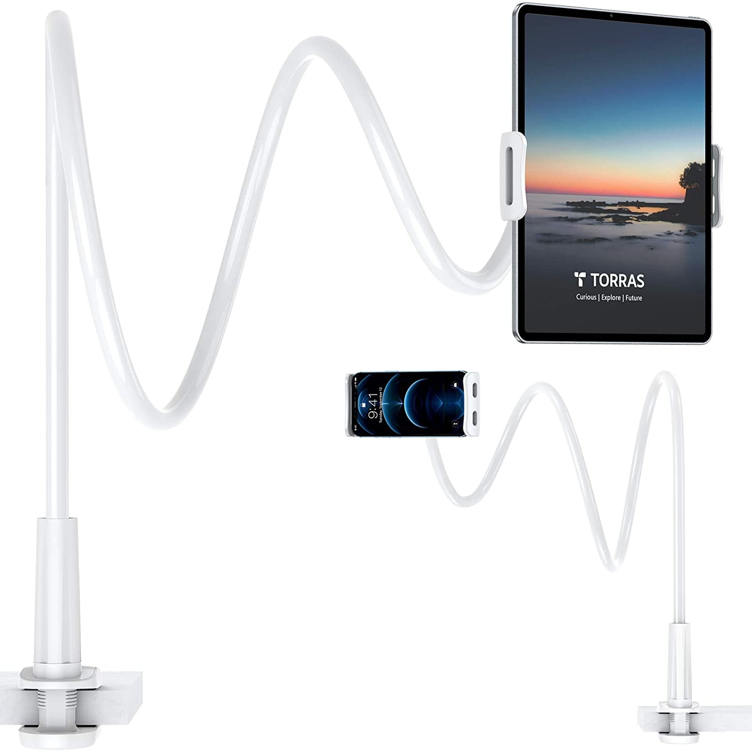 IPad Stand & Gooseneck Tablet Holder Mount, Mihiba 6"13.7" Flexible 43.31 inches [Ultra Long