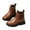 Brown, variant on Little Girls Ankle Chelsea Boots Plush Lined Booties Winter Warm Snow Shoes PU Leather Short Boot Chunky Block Heel Booties Comfy Walking Boots Non Slip Shoes Casual Outdoor Footwear