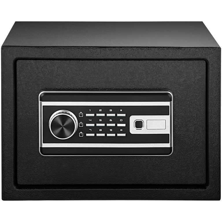 VEVORbrand Security Safe Box 1 CU.FT Money Safe with Fingerprint Lock and Key  Lock, Alloy Steel Safes with 2 Keys, Wall-Mounted Security Safe for Cash,  Jewelry, Passports, Documents, Black 