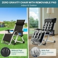 thumbnail image 3 of NAIZEA Zero Gravity Chair, Portable Folding Lawn Recliner with Removable Headrest, Cushion and Cup Holder, Gray 2pac, 3 of 6
