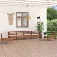 thumbnail image 1 of vidaXL 6 Piece Garden Lounge Set Honey Brown Solid Pinewood, 1 of 1
