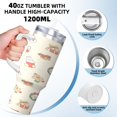 thumbnail image 4 of Regalos personalizados de Feliz Navidad para vasos de 40 oz con asa y pajita - Taza de café de viaje de acero inoxidable con tapa - Regalos ideales para mujeres, niñas y niños en cumpleaños y Navidad, 4 of 8