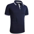 thumbnail image 4 of SPEEDRUN Polo Shirts for Men Short Sleeve Solid Color Men'S Golf Polo Shirts Business Polo Shirts Causal Collared Golf Tennis T-Shirt Blue And White L, 4 of 11