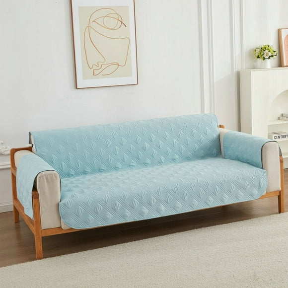 XmhyTop-A Couch Sofa Slipcover 100% Waterproof Nonslip Quilted Furniture Protector for Dogs, Children, Pets, Machine Washable (Blue, 51.18*77.16in,A)