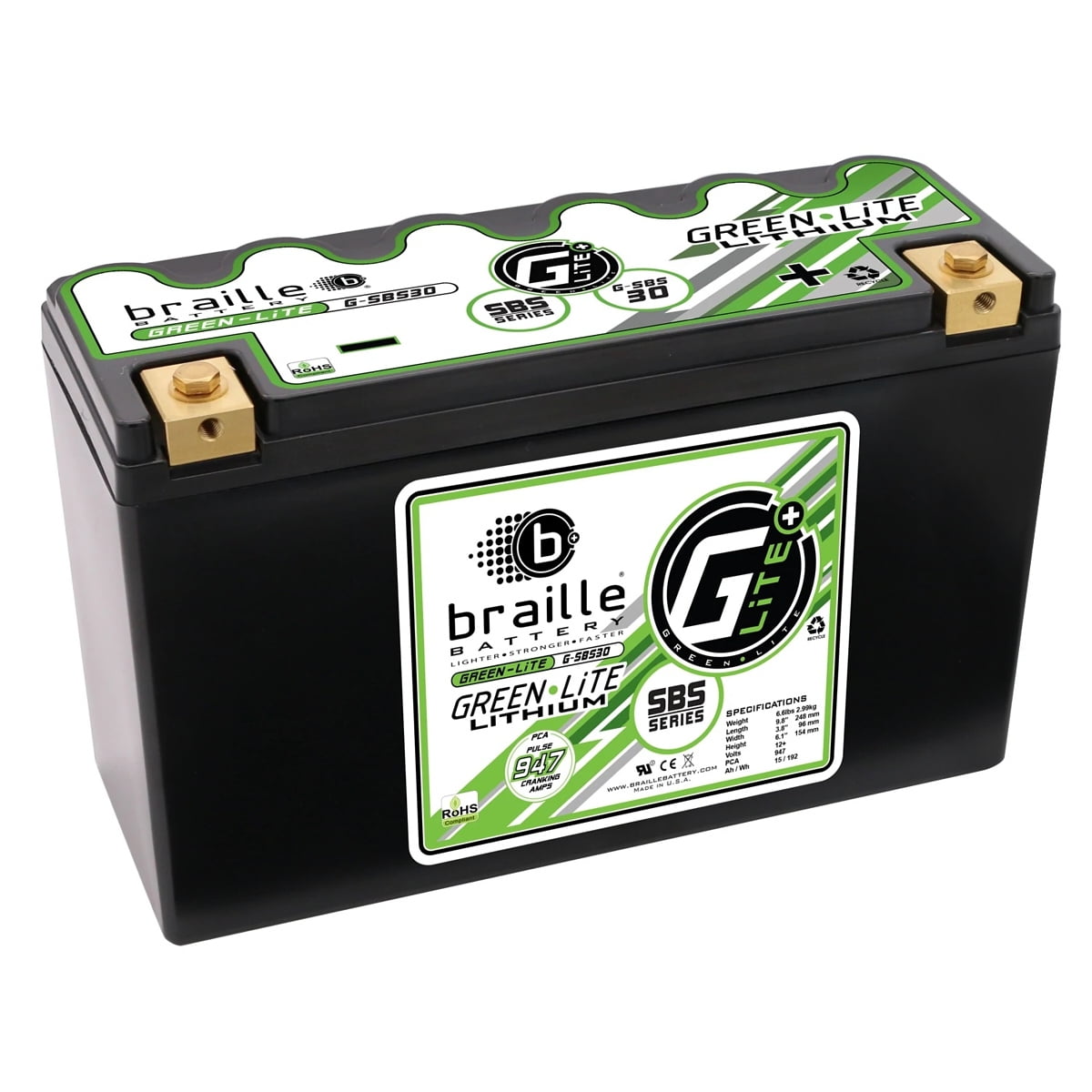 Braille Green-Lite Lithium G-SBC30 Battery 947 Amps G-SBS30 Braille Green-Lite Lithium G-SBC30 Battery 947 Amps G-SBS30