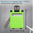 thumbnail image 5 of 10 Mini Carry-on Luggage Tags Pack - Flip open cover, ID Sticker - Lime Green, 5 of 5