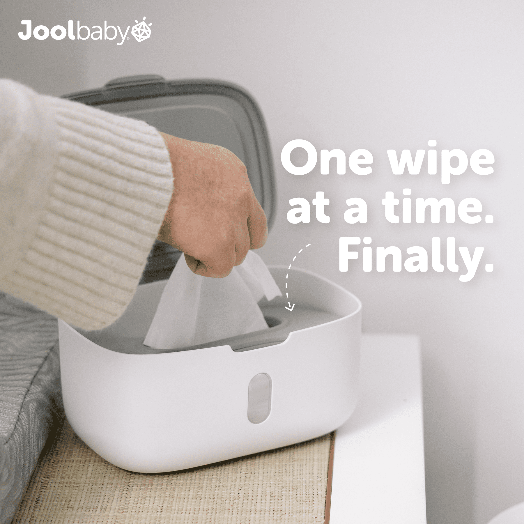 Jool Baby Wipes Dispenser with Built-in Nightlight (Gray)