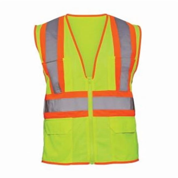 SAS Safety SA690-2111 2-Tone Class 2 High Visibility Flame Resisvest, Yellow - 2 x L