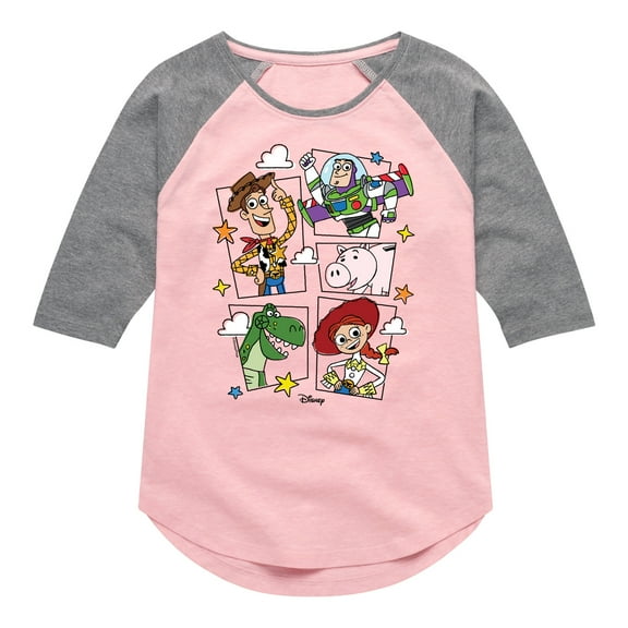 Toy Story - Toying Around - Toddler & Youth Girls Raglan Graphic T-Shirt