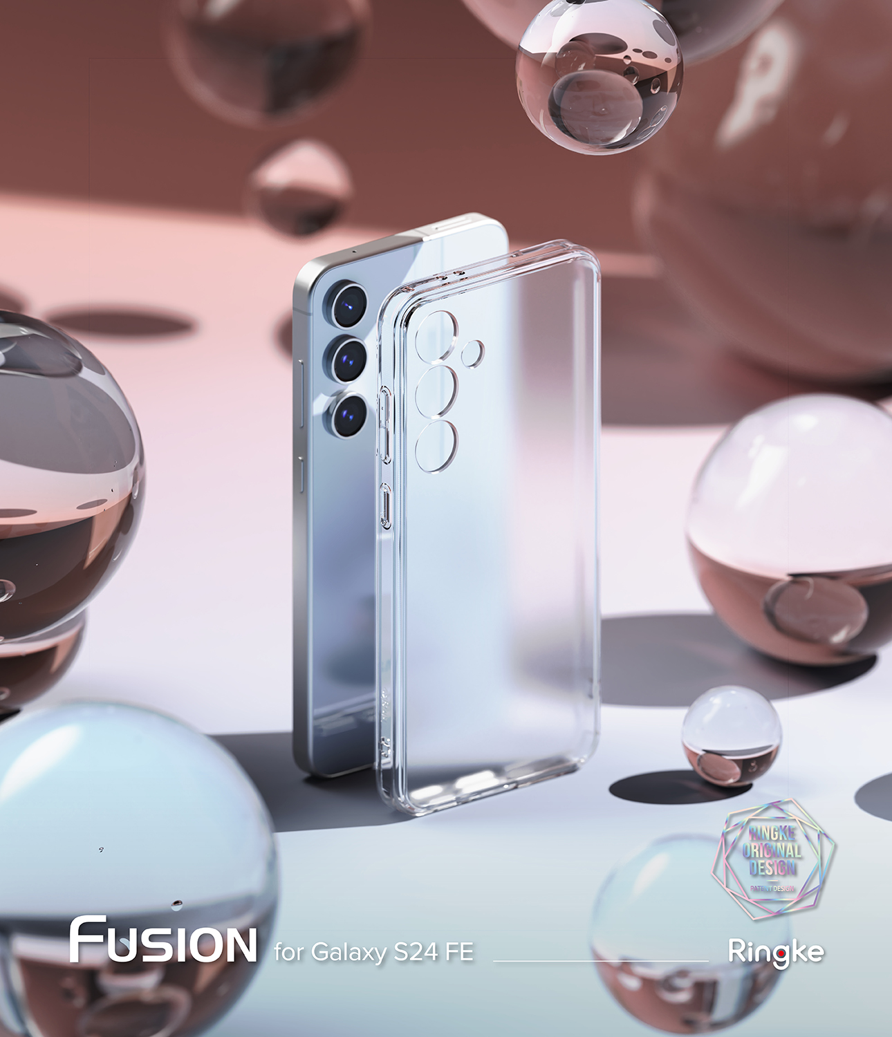 Ringke Fusion Matte for Samsung Galaxy S24 FE Case, Anti-fingerprint Translucent Coating PC Back TPU Bumper Phone Cover - Matte Clear