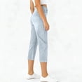 thumbnail image 6 of Miqool Capris for Women Faux Denim Pull on High Waisted Straight Leg Strechy Cropped Capri Pants with Pockets, 6 of 6