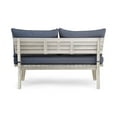 thumbnail image 5 of Russell Outdoor Acacia Wood Loveseat with Cushion, Weathered Gray, Gray, 5 of 7