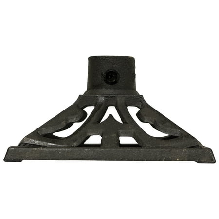 TIKI Cast Iron Torch Stand, Heavy-Duty Freestanding Base, Weather-Resistant for Patio, Garden, Deck, and Backyard, Fits Torch Poles 0.75" to 1.25", 9" x 9", Black