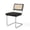 Black(Velvet), variant on Hawsaiy Velvet Rattan Dining Chairs Set of 2, Upholstered Dining Room Chairs with Cane Back, Mid Century Modern Cantilever Kitchen Chairs, Chrome Frame Armless Side Chairs, Brown