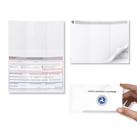 DOT FMCSA Medical Examiner Certificate Laminated DOT Cards 20-Pack (MCSA-5876), Commercial Driver Pocket Foldable Wallet Medical Cards Also Available in 20, 40, 60, 100-Pack