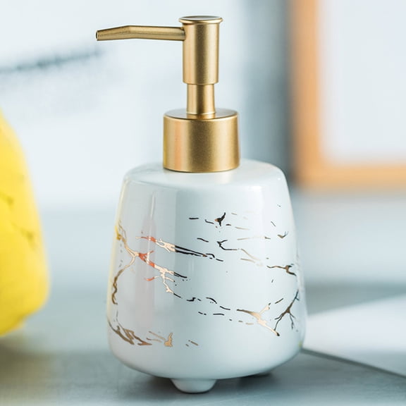 1* Bottle Soap Dispenser for Bathroom Ceramic Hand Soap Dispenser W/ Pattern Commercial Lotion Pump Bottle for Kitchen Home Decoration Bathroom Products