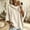 Beige, variant on Women's Henley Hooded Knit Poncho, Solid Loose 3/4 Sleeve Pullover, Lightweight Button-Up Drape Sweater with Drawstring, Beige L