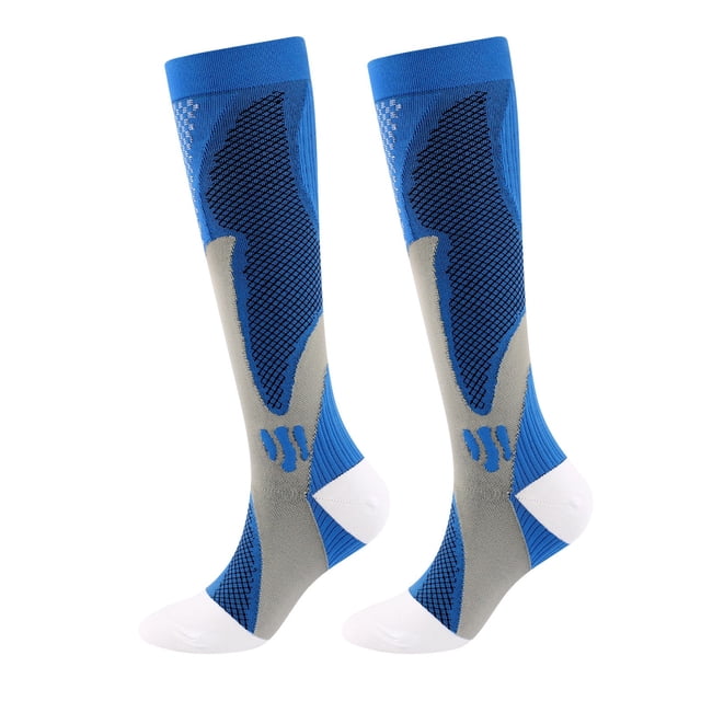 Bas pour Femmes Hommes et Femmes Chaussettes de Compression Mi-Mollet Jusqu'au Genou Bas de Compression pour la Marche la Course Nylon Unisexe Randonnée, Accessoires pour Femmes Bas S
