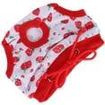 thumbnail image 2 of Pantalones fisiológicos para cerdos, ropa interior sanitaria con estampado de fresas, pañales reutilizables, color blanco, talla S, 2 of 14