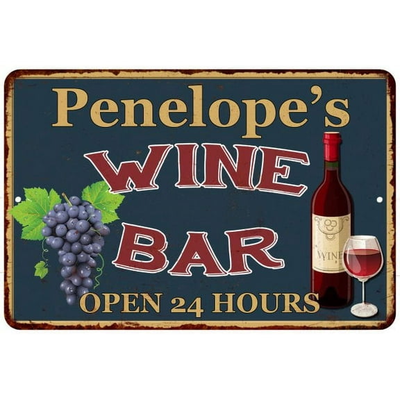 Penelope's Green Wine Bar Wall Décor Kitchen Gift 12x18 Metal 112180043923