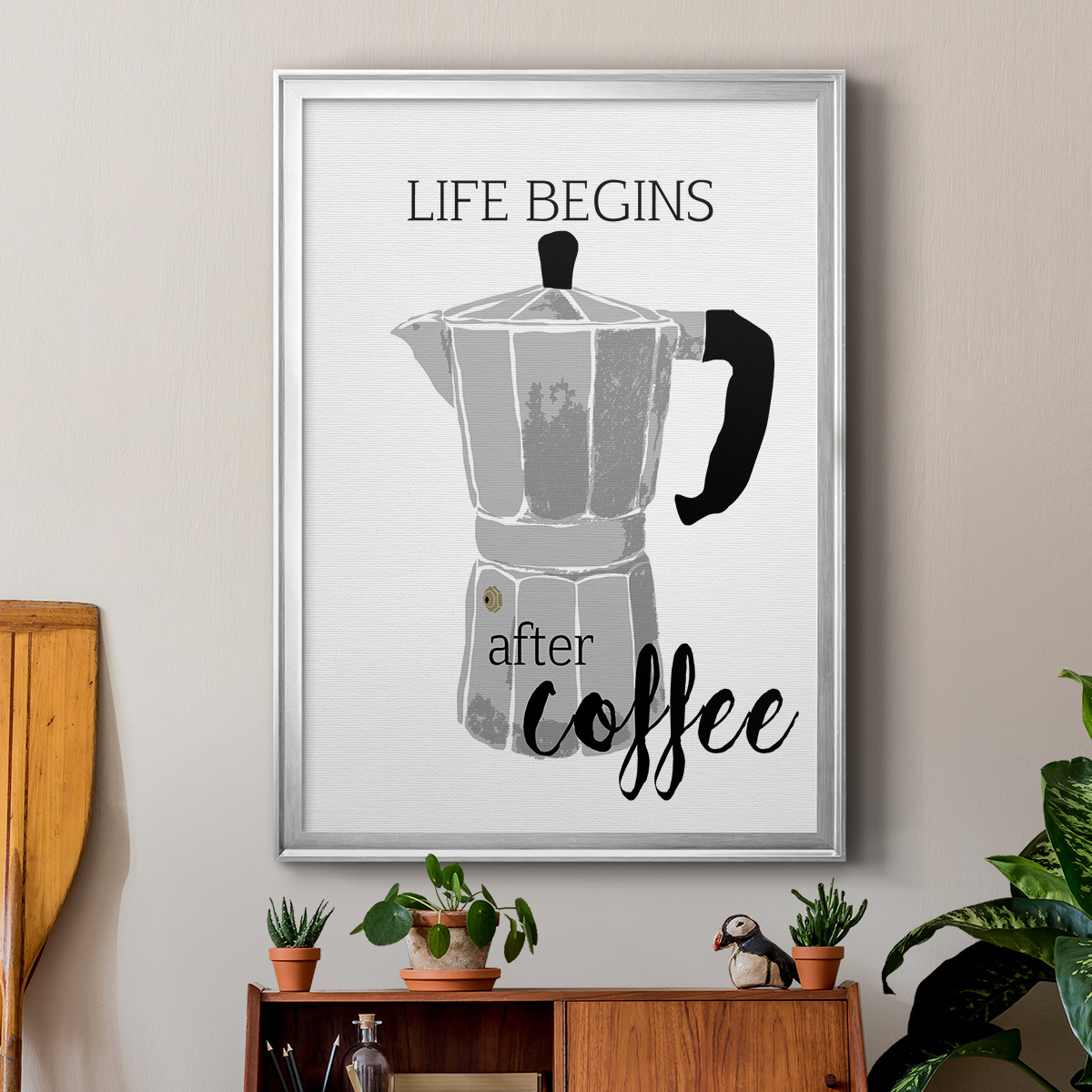 Begins After Coffee Premium Framed Print - Ready to Hang