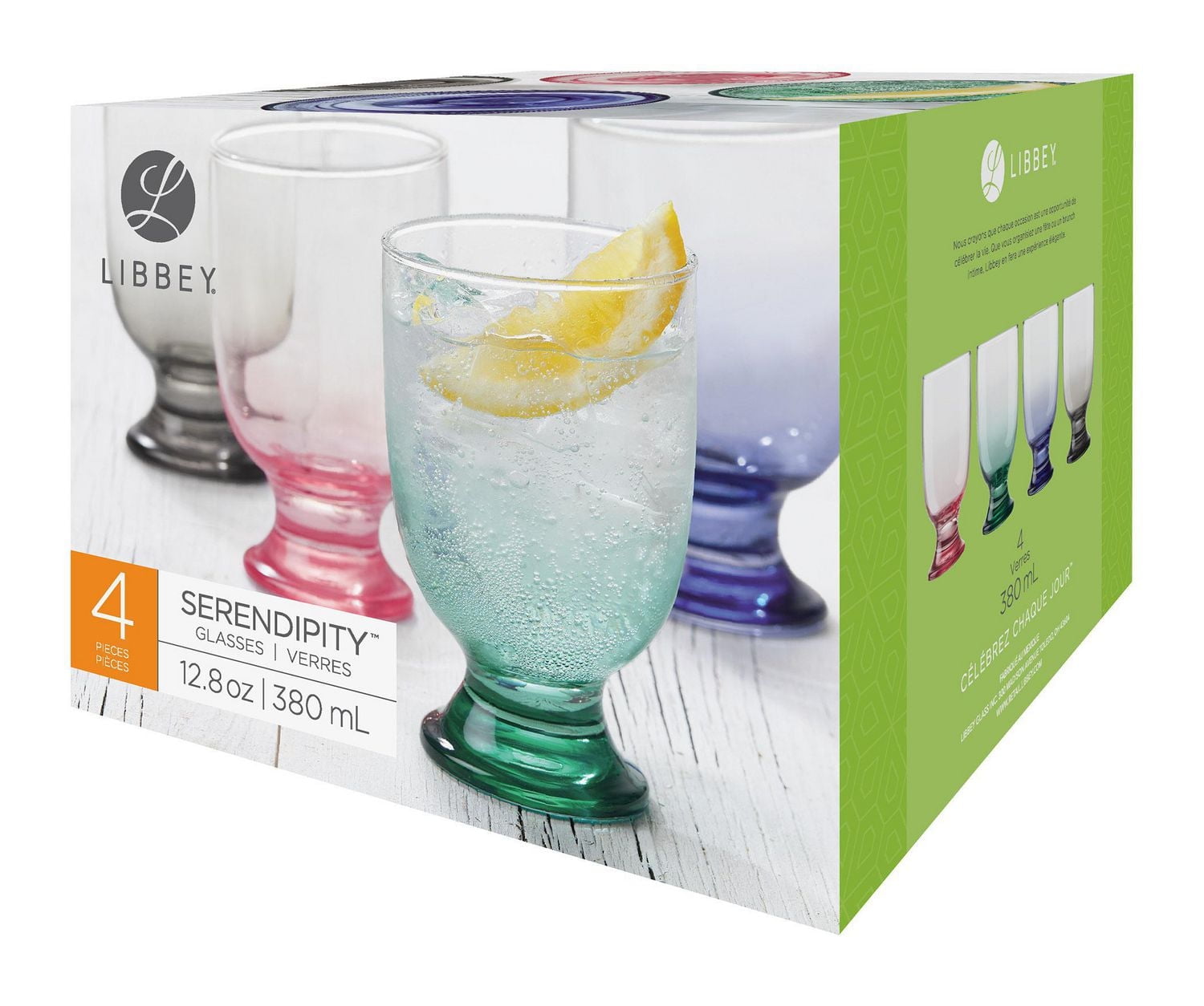 Serendipity coloured goblet set of four