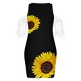 thumbnail image 5 of USSUMA Sundresses for Women Casual Summer - Women's Summer Cold Shoulder Crochet Lace Bodycon Mini Dress Sunflower Print Beach Party Short Pencil Dresses Sundress, 5 of 5