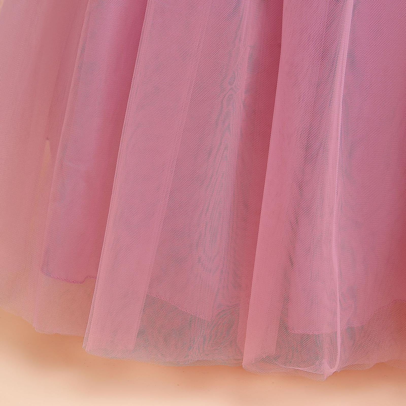 Wedding Guest Dresses for Girls 225 Size 6-17 Juniors Teens Elegant Sleeveless Floral A-Line Solid Tulle-Tutu Flower Girls Prom Dress