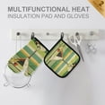 thumbnail image 4 of Yayeee Oven Mitts and Pot Holder Set of 4 Heat Resistant Kitchen Gloves Baking Hot Pad, Colorful Martini, 4 of 5