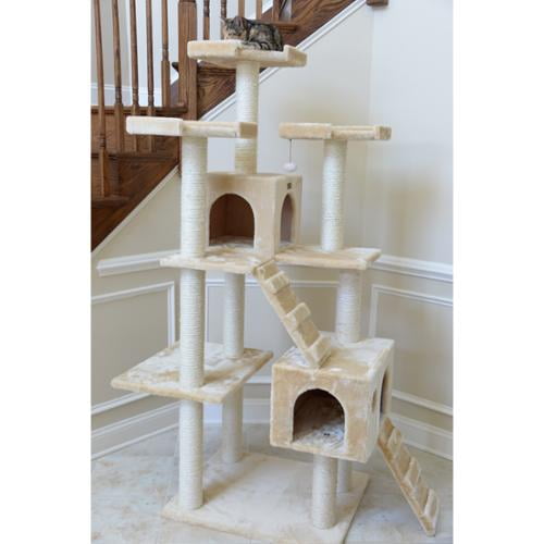 Armarkat 74 Inch Beige Jungle Gym Cat Tree With 2 Condos Walmart Com