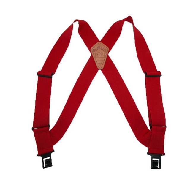 Perry Suspenders Bretelles 2 Pouces pour Hommes uBEE Outback Comfort Bretelles Ajustables - Rouge, Régulier