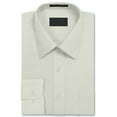 thumbnail image 2 of Men's Dress Shirt Long Sleeve Regular Fit Button Up Pocket Solid Standard Cuff Off-White, 2 of 2